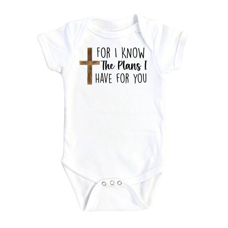Religious Gods Plans - Baby Boy Girl Clothes Infant Bodysuit Funny Cute Newborn - Natural - Newborn