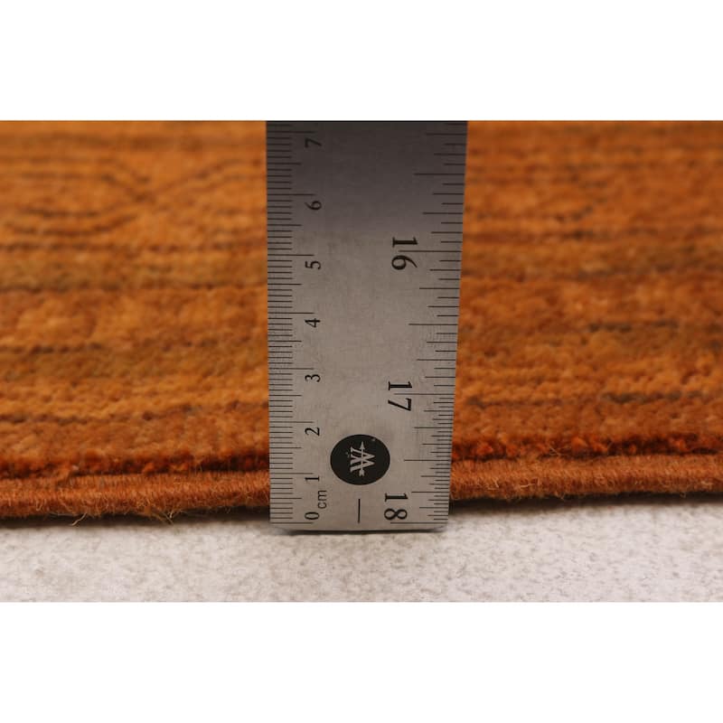 ECARPETGALLERY Hand-knotted Color Transition Burnt Orange Wool Rug - 8'2 x 9'11