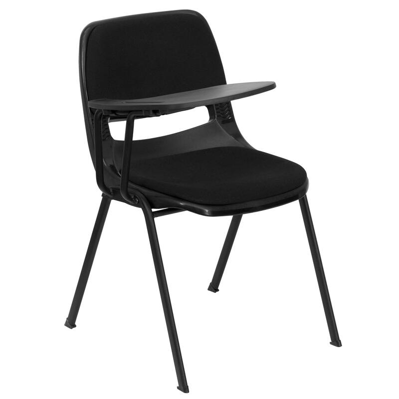 5 Pack Padded Ergonomic Shell Chair with Right Handed Flip-Up Tablet Arm