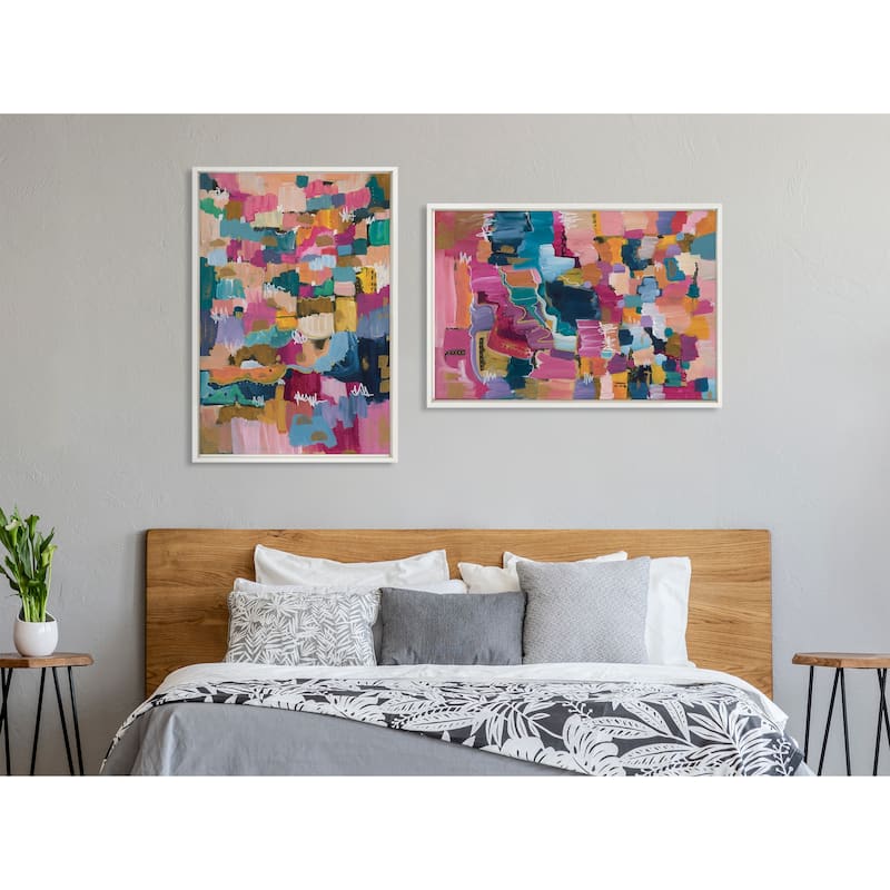 Kate and Laurel Sylvie Applause Framed Canvas Set by Leah Nadeau