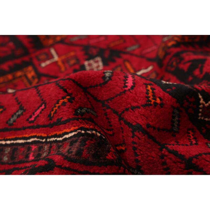 ECARPETGALLERY Hand-knotted Teimani Red Wool Rug - 4'3 x 8'10