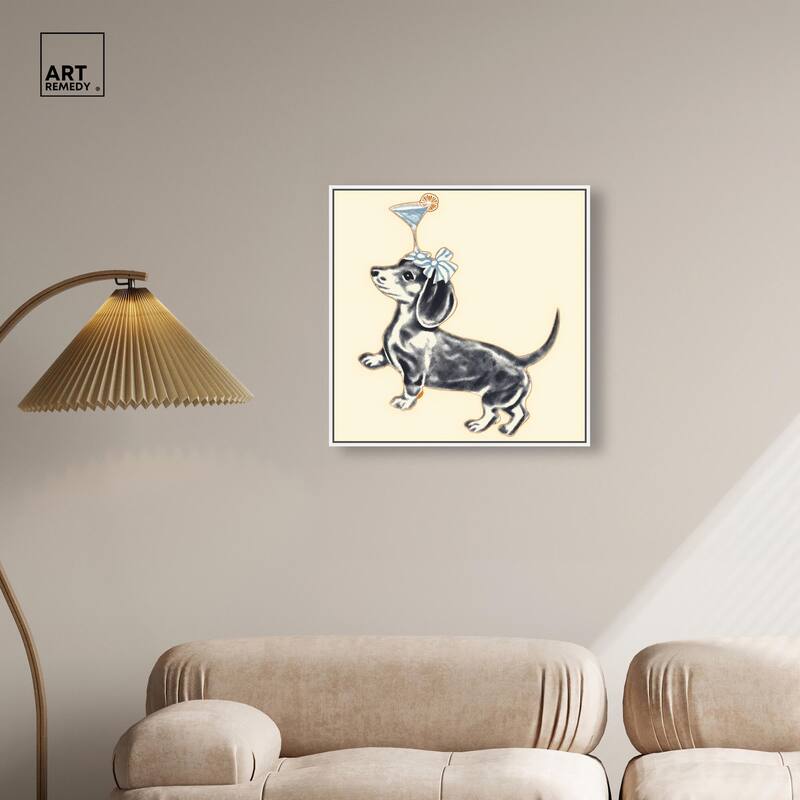 Martini Pup I Canvas by Art Remedy