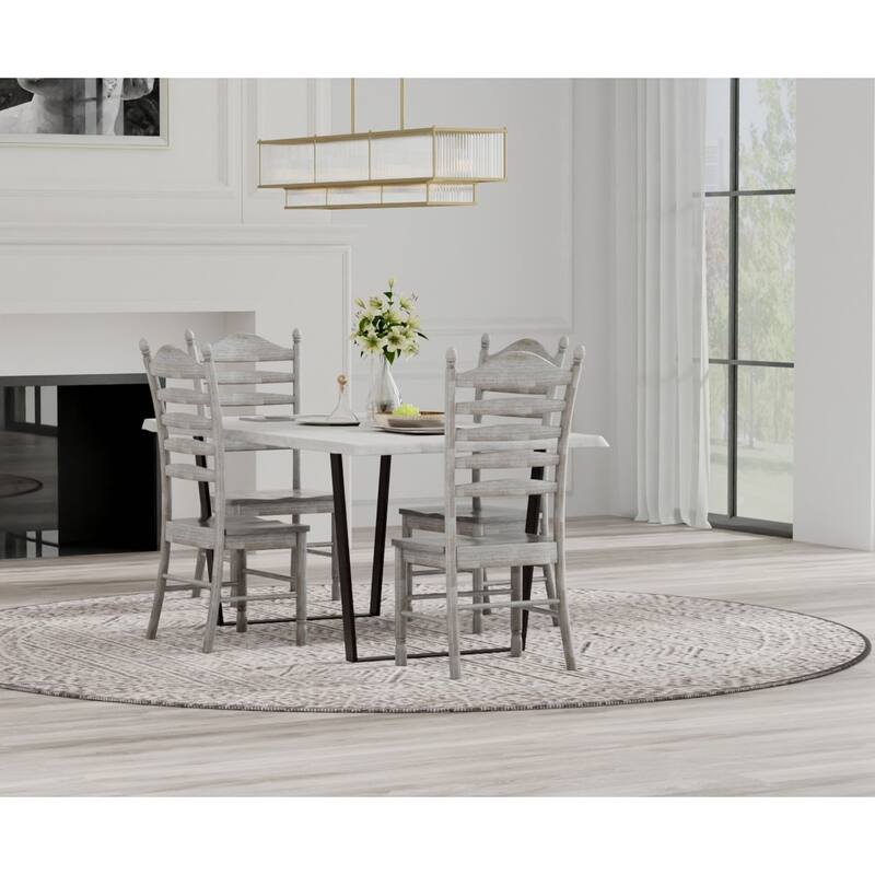 Ladder Back Solid Dining Chair - 42" - Driftwood Brown