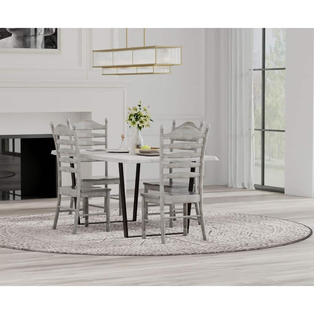 Ladder Back Solid Dining Chair - 42" - Driftwood Brown