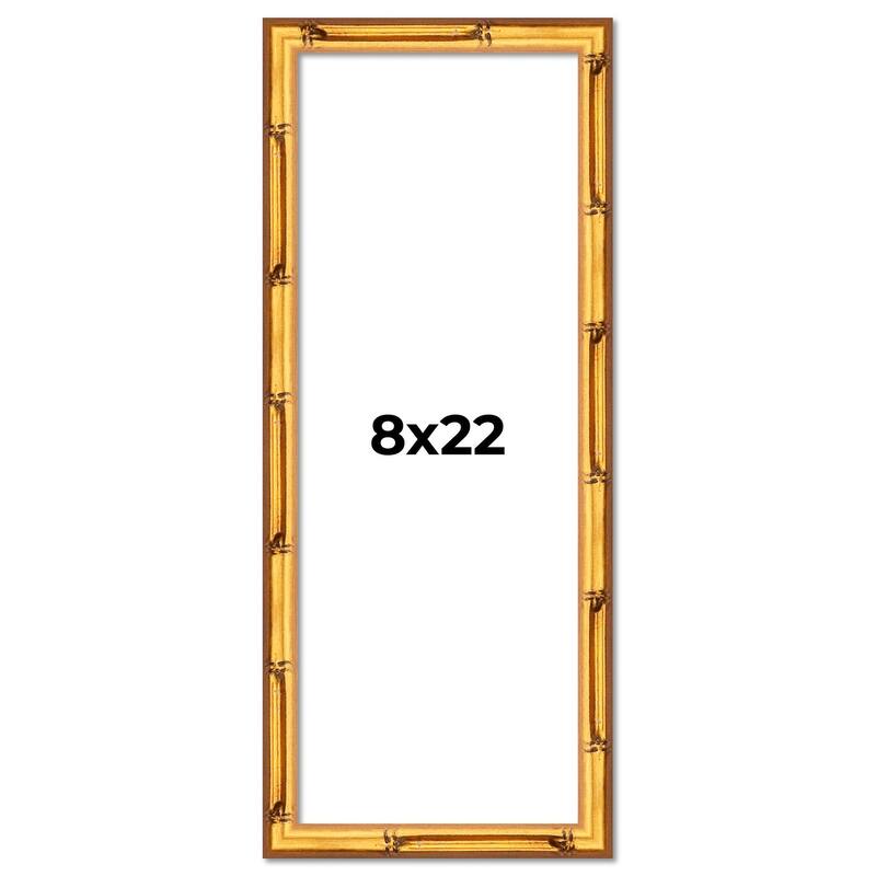 8x22 Frame Gold Bamboo Picture Frame Modern Photo Frame Includes UV Acrylic Shatter Guard Front Acid Free Foam Backing Board