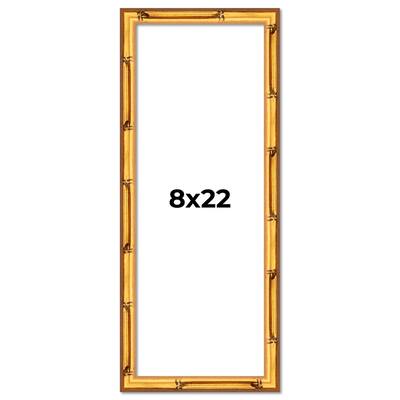 8x22 Frame Gold Bamboo Picture Frame Modern Photo Frame Includes UV Acrylic Shatter Guard Front Acid Free Foam Backing Board