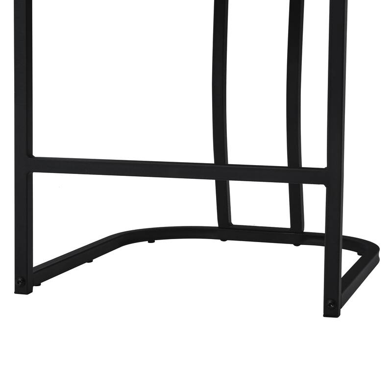 Modern 26" Barstool with Back Metal Frame Stool Counter Height Bar Stools and 6" Thick Cushion for Kitchen Island