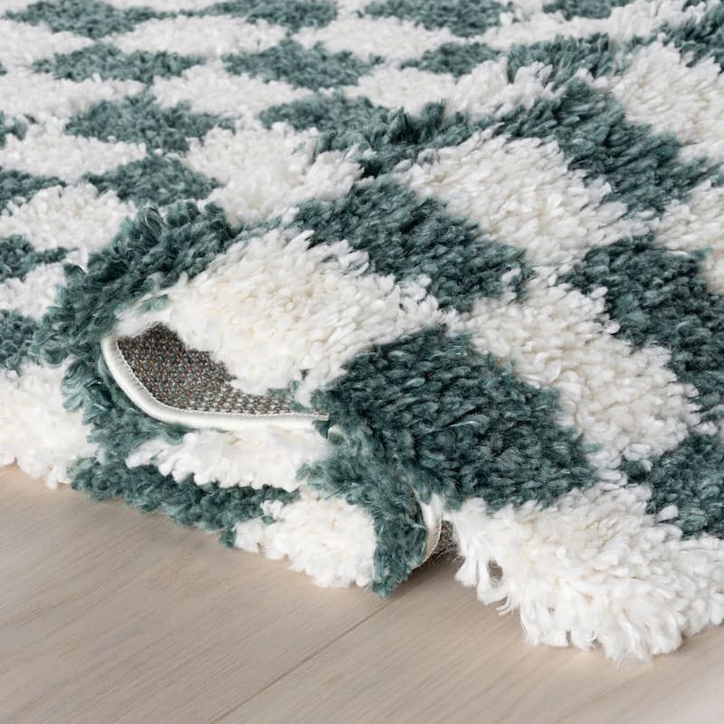 Nuloom Adelaide Mid-Century Checkered Shag Area Rug