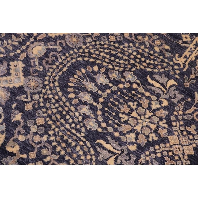 Shabby Chic Ziegler Maia Blue Gray Hand-Knotted Wool Rug - 9'0'' x 11'11''
