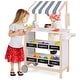 preview thumbnail 21 of 19, Costway Kids Ice Cream Cart Wooden Toddler Farmers Market Stand with - See Details