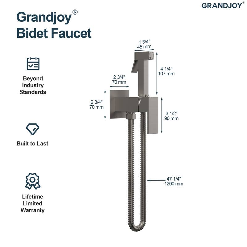 GRANDJOY Bathroom Handheld Bidet Attachment for Personal Hygiene, Pet Washing, and Cloth Diaper Rinsing