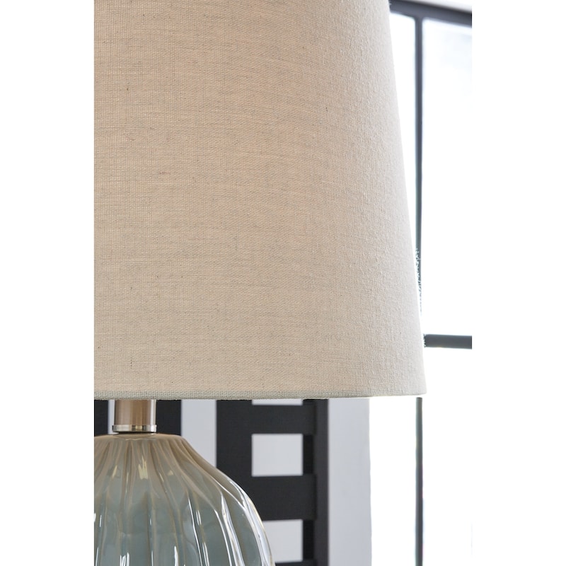 Signature Design by Ashley Hadbury Blue Table Lamp (Set of 2) - 14" W x 14" D x 26.75" H