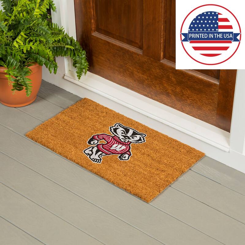Coir Door Mat, 16"x 28", University of Wisconsin-Madison - 28" x 16"