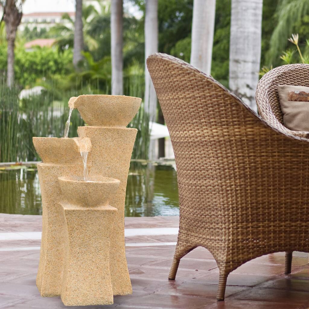 Cascade Bowls LED Lights Fountain - 14 x 13.3 x 25.2