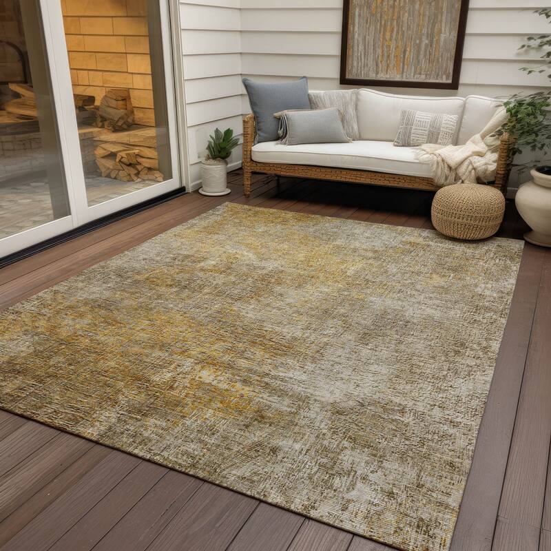 Machine Washable Indoor/ Outdoor Chantille Watercolor Ombre Rug