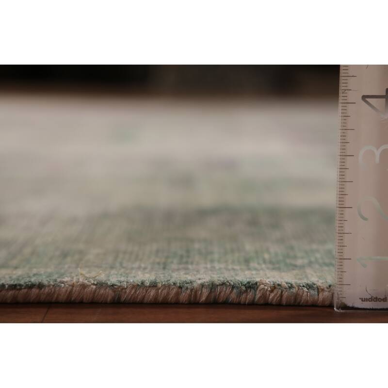 Contemporary Abstract Indian Area Rug Handmade Multi-Color Wool Carpet - 9'0"x 11'8"