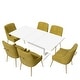 preview thumbnail 18 of 65, 7-Piece Clihome High-gloss Extendable Table Velvet Chair Dining Set