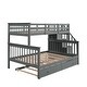preview thumbnail 40 of 46, Twin-Over-Full Bunk Bed with Twin size Trundle, Storage and Guard Rail for Bedroom, Dorm, for Adults