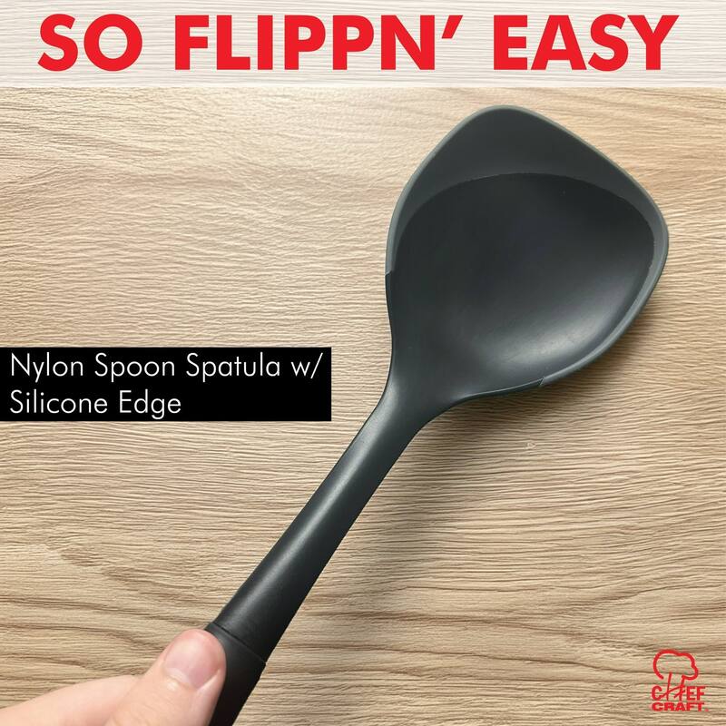 Chef Craft 13-inch Nylon Spoon Spatula with Silicone Edge