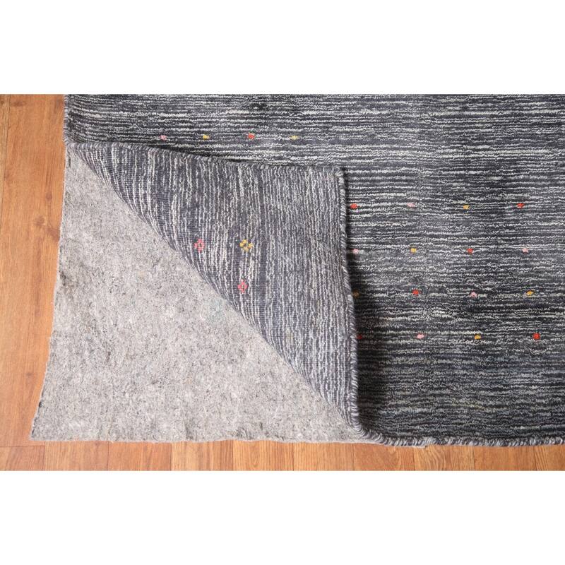 Striped Gabbeh Oriental Area Rug Wool Carpet - 8'9" x 11'6"