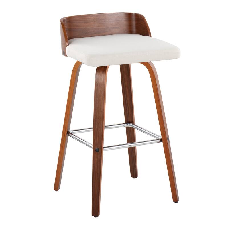 Carson Carrington Marstrand 30" Fixed-Height Bar Stool with Bent Wood Legs & Square Footrest (Set of 2)