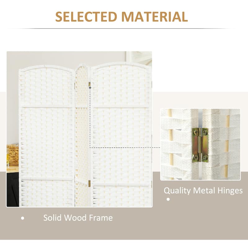 Polypropylene Pine Wood Weaving Room Divider with Arched Top