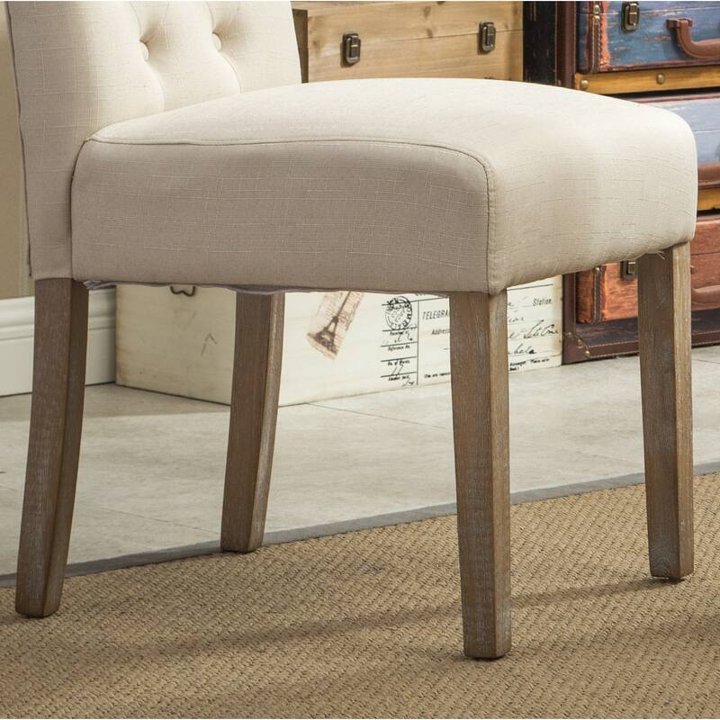 Solid Wood Tufted Parsons Dining Chair for Dining Room, Set of 2
