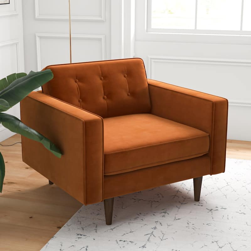 Koda Mid Century Velvet Lounge Chair (Set of 2)