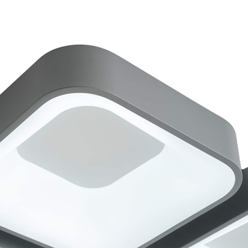 4-Light Efficient Dimmable Block Shape LED Flush Mount Lighting - 26.8"D×26.8"W×4.1"H