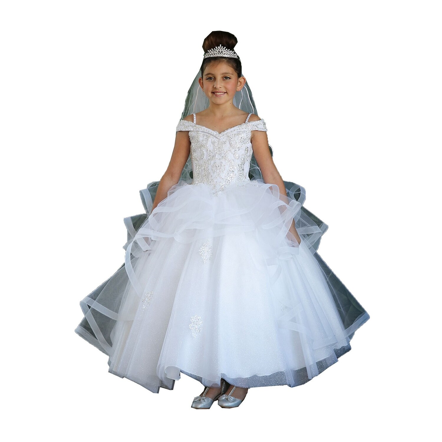 little girl white ball gowns