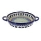 preview thumbnail 4 of 13, Blue Rose Polish Pottery 152 Vena Small Round Baker with Handles Aztec Flower