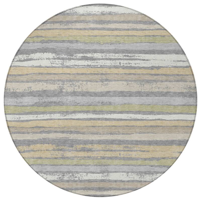 HomeRoots Striped Transitional Rectangle Outdoor Rug