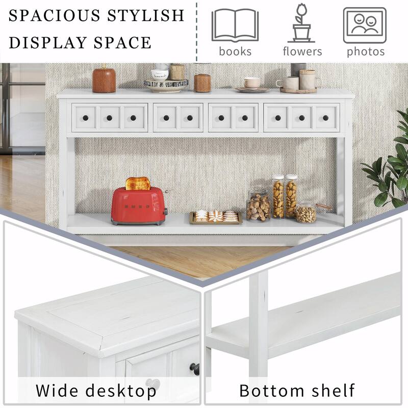 Rustic 60" Entryway Console Table