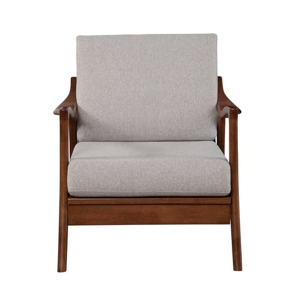 Slate Wood Lounge Chair with Removable Cushions in Brown/Gray On Sale