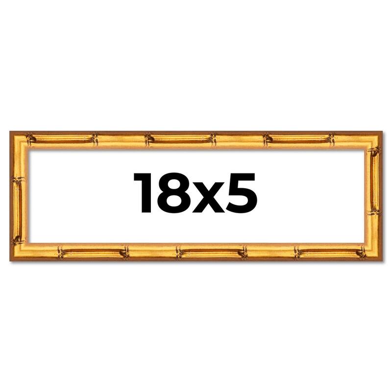 18x5 Frame Gold Bamboo Picture Frame Modern Photo Frame Includes UV Acrylic Shatter Guard Front Acid Free Foam Backing Board