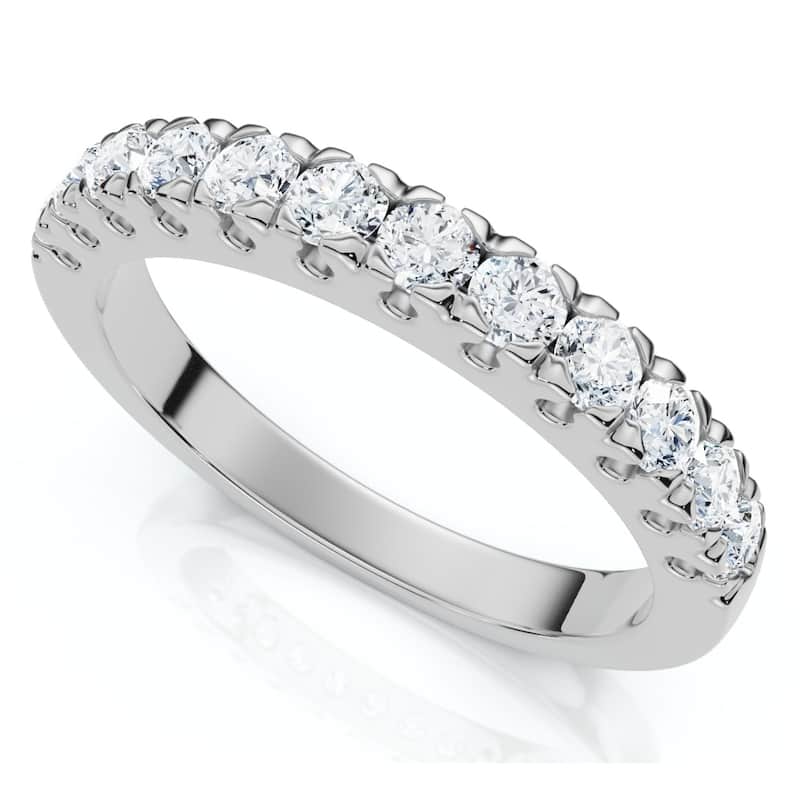 1/2Ct Pave Diamond Wedding Anniversary Stackable Ring Gold Lab Grown