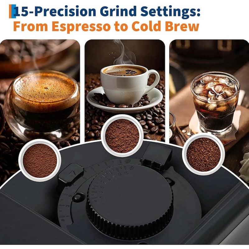Espresso Coffee Maker , with Removable Brewer and Milk Frother