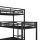 preview thumbnail 8 of 8, Multifunctional Design L-shaped Metal Triple Twin Size Bunk Bed, Sturdy Metal Frame, Space-saving,Black