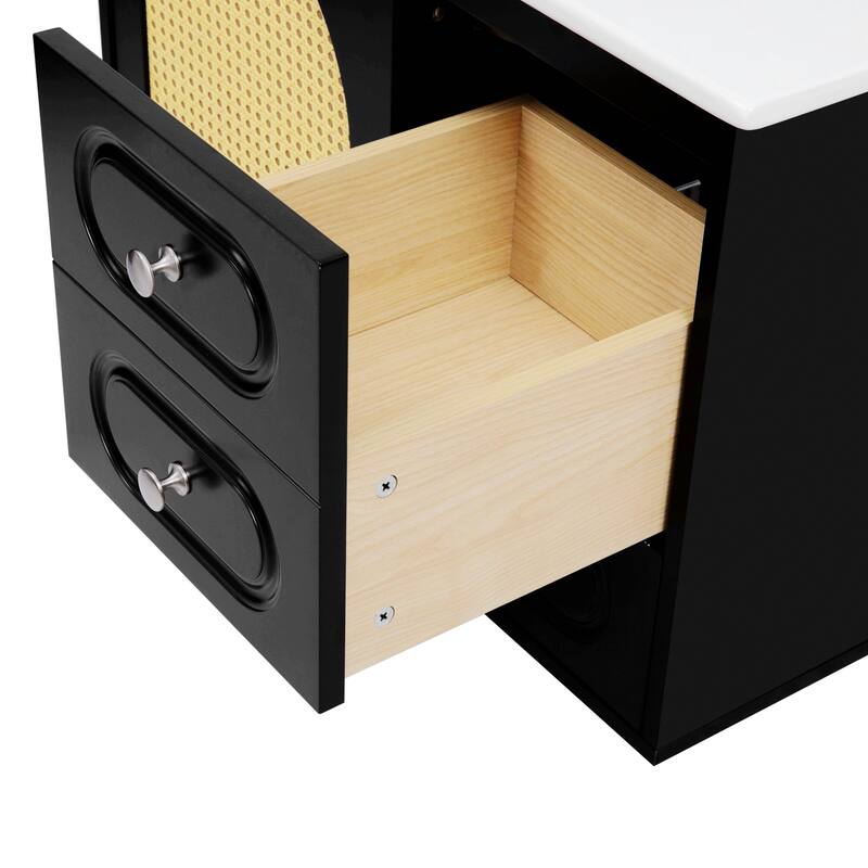 Bathroom Vanity with Ceramic Sink,Two Drawers,and Large Storage Space for Elegant and Functional Bathrooms