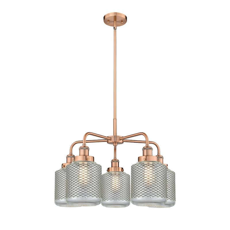 Innovations Lighting Edison - 5 Light 24" Stem Hung Chandelier - Antique Copper