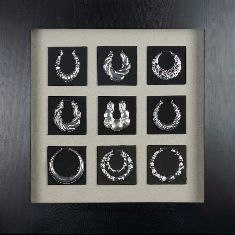 HUJI Ethnic Earring Collection Shadow Box Wall Décor