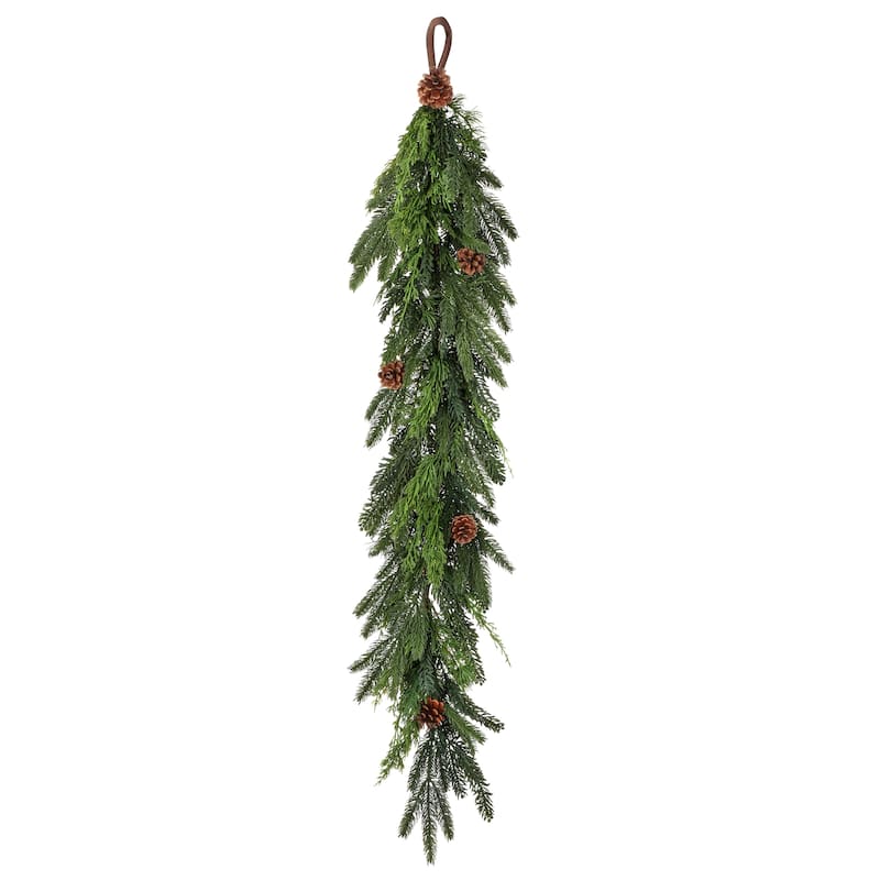 48" Real Touch Cedar And Spruce Cone Garland