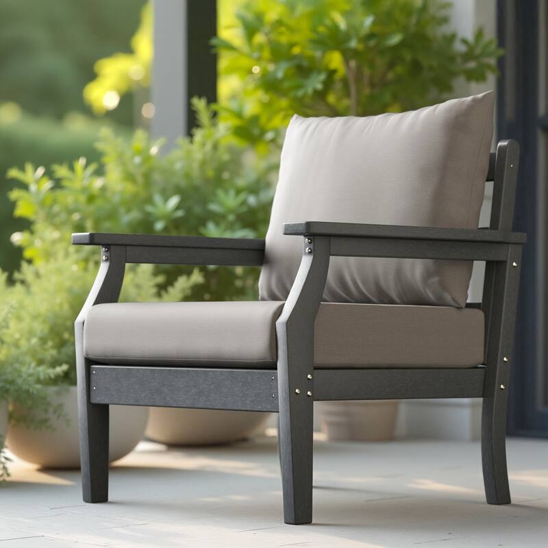 Kamas Outdoor Patio Club Chair - Charcoal Frame