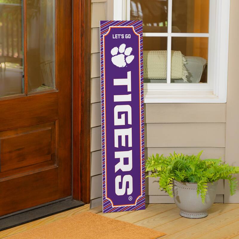 47" Double Sided Seasonal Porch Leaner, Clemson University - 47" x 11.25"