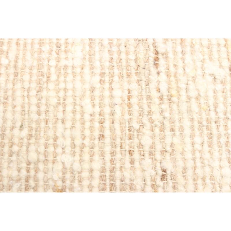 ECARPETGALLERY Braid weave Sienna Beige Wool Rug - 5'0 x 7'10