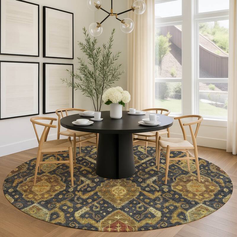Machine Washable Indoor/ Outdoor Traditional Venetian Chantille Rug