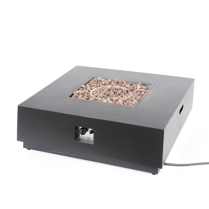 39 in. W x 39 in. D x 13 in. H Square Propane Burning Outdoor Fire Pit