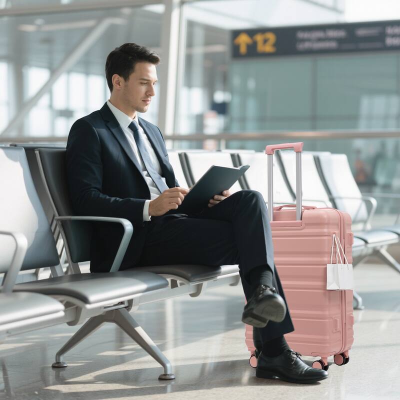 3 PCS in ABS Spinner Wheel Luggage, TSA Combination Lock