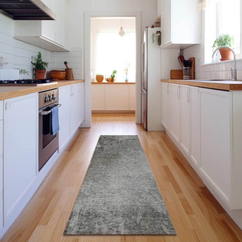 Premium Washable Super Soft Abstract Solid Mayfield Rug - Gray - 2' 3" x 7' 6" - Runner