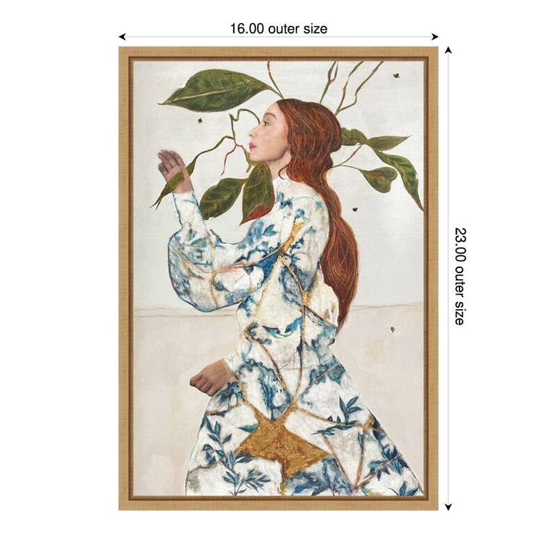 Le Voyage Fantastique No. 3 by Karenina Fabrizzi Framed Canvas Wall Art Print - Natural - 16 x 23 in